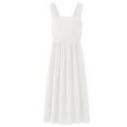 thumbnail image 1 of Vestido largo de verano para mujer, informal, bohemio, sin mangas, con tirantes finos, fruncido, con capas, largo, para playa, con cintura alta, holgado, con capas, corte A, midi, 1 of 6