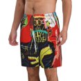 thumbnail image 2 of Jean Michel Basquiat Men's Beach Shorts Quick Dry Athletic Workout Swim Shorts Elastic Waist Drawstring Summer Shorts, 2 of 5