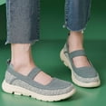 thumbnail image 2 of Womens Orthopedic Platform Walking Shoes Comfortable Knit Color Block Memory Foam Slip on Nursing Work Loafers Sneakers, 2 of 6