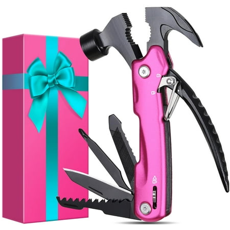 Women for Christmas - Stocking Stuffers for Women for Women Mom Wife - Mothers Day from Daughter Son - Christmas Birthday for Women Girlfriend Sister P ink Hammer Multitool C21