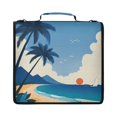 thumbnail image 2 of Tropic Sunset Printed Zipper Binder with Handle&Shoulder Strap 2 inch 3 Ring 500+300 Sheet Capacity File Folder Organizer, 2 of 8