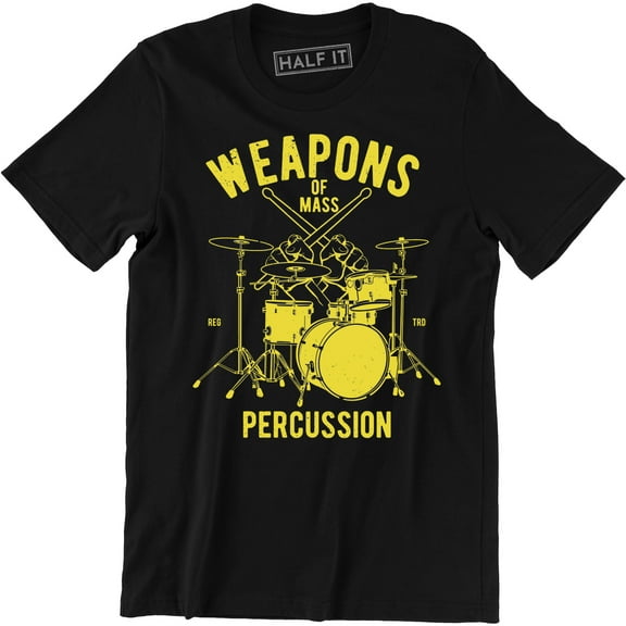 Weapons Of Mass Percussion - Funny Mens Retro Drum Drummer Joke Music T-Shirt