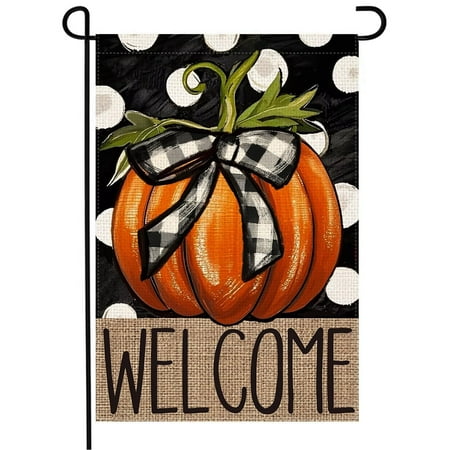 Brythos Garden Flags,Thick 100% Burlap Fabric Garden Flags for Outside,Quick and Stable Installation Yard Decorations Outdoor,Style1,18"X12"