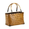 thumbnail image 3 of fenteer Bamboo Woven Tote Bag Casual Pouch Handwoven Handbag for E, 3 of 8