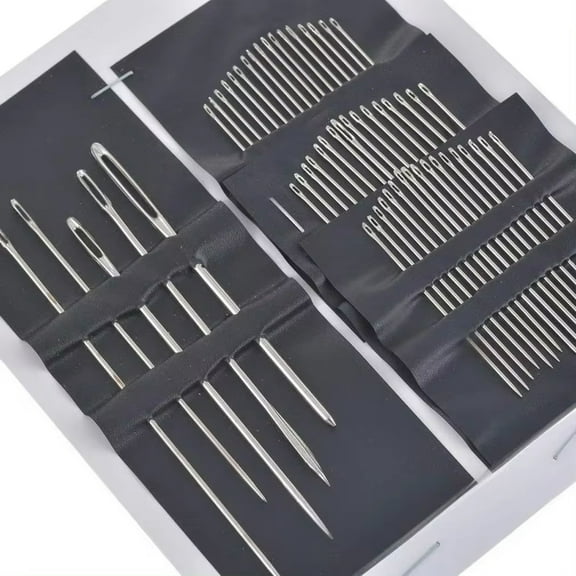 55Pcs/Set Stainless Steel Big Eye Hand Sewing Needles Set With Different Sizes For Sewing Needlework Embroidery Needles