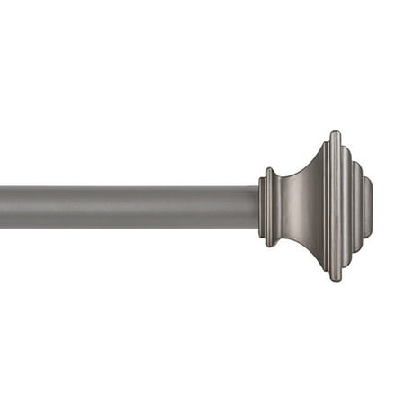 Kenney Fast Fit Easy Install Mission Adjustable Window Curtain Rod Set  30-84  Adjustable Length  5/8  Dia.  Polished Pewter