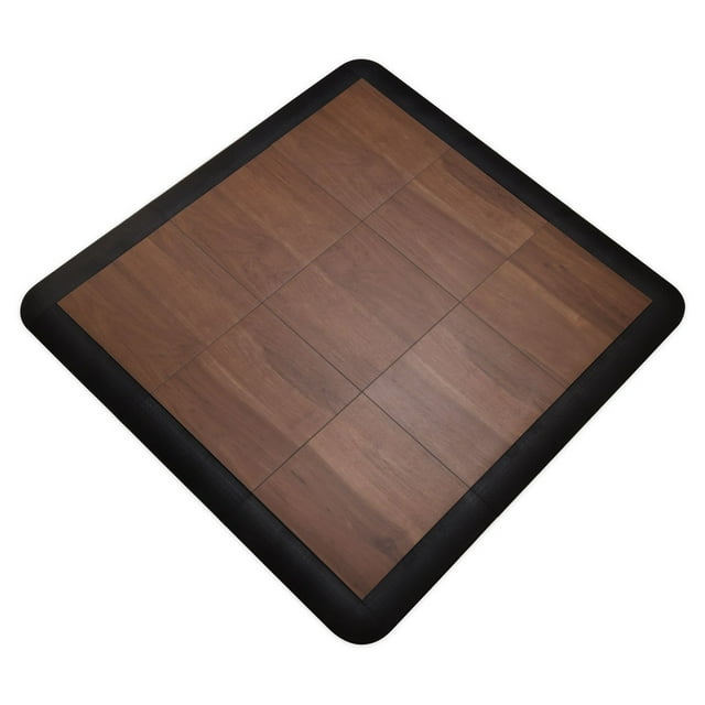 Big Floors 3X3DKMAPLEFLOOR Interlocking Lightweight Plastic Modular Dance Floor Kit (3' x 3') Dark Maple 21 Piece