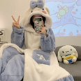 thumbnail image 4 of Sanrio-Pijama grueso de lana Cinnamoroll para mujer, camisón de felpa de Coral cálido, traje suelto de franela de dibujos animados, Y2k, Otoño e Invierno, 4 of 5
