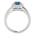 thumbnail image 4 of Mauli Jewels Engagement Rings for Women 1 Carat Halo Blue Diamond Engagement Ring Crafted 4 prong 14k White Gold, 4 of 7