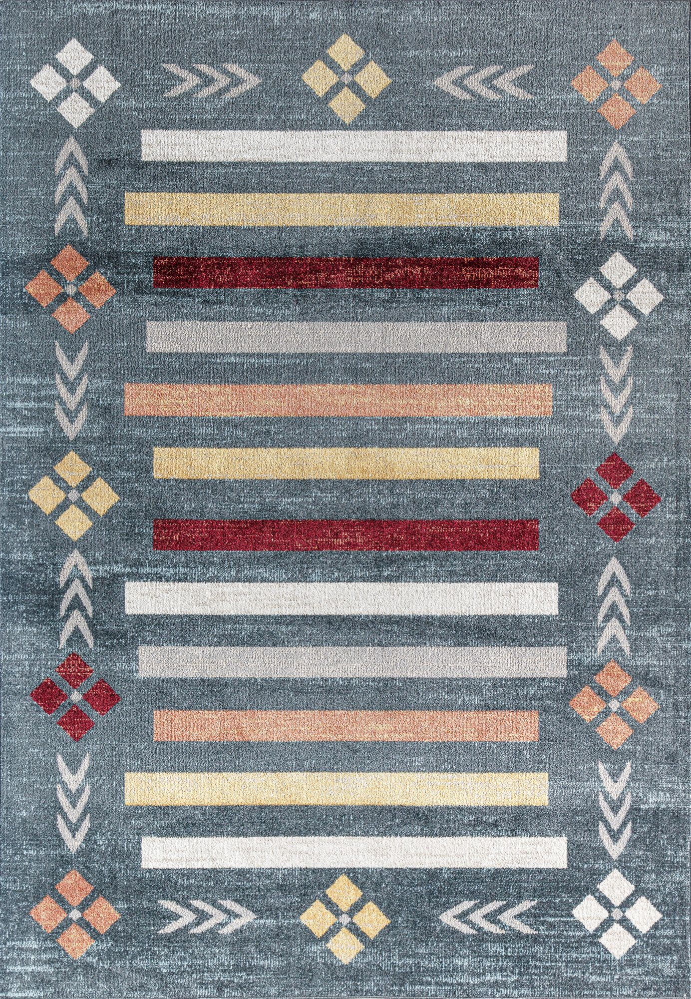 Rugs America Jaelyn JD10A Blue Harmony Tribal Bohemian Blue Area Rug, 2'6" x 4'