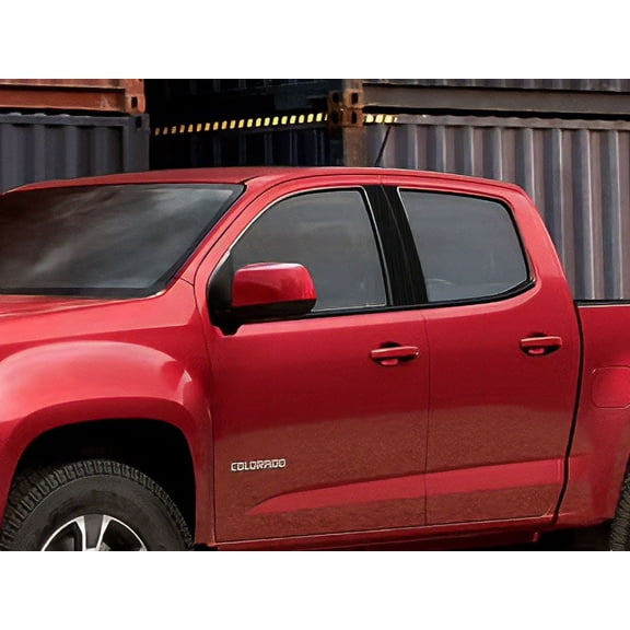 Rvinyl Pillar Post Trim Aluminum Brushed Black Fits Chevrolet Colorado 2015-2022 Extended