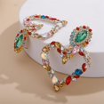 thumbnail image 4 of Bohemian Sparkling Heart Crystal Dangle Earrings Rhinestone Chandelier Earrings Festival Prom Party Accessories for Women, 4 of 10