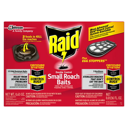 Raid Double Control, Small Roach Baits and Raid Plus, Egg Stoppers, 12 count + 3