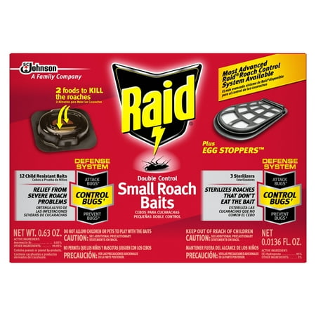 Raid Double Control, Small Roach Baits and Raid Plus, Egg Stoppers, 12 count + 3 count