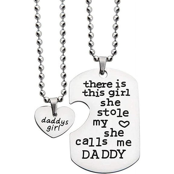 Father Daughter Necklace Set - Father's Day Gift Jewelry Necklace Set