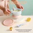 thumbnail image 2 of Baby Bowls  Silicone Suction Bowls For Baby With Straw And Spoons  Feeding for Toddler Plates and Bowls Set 4 Pcs (Dark Blue), 2 of 7