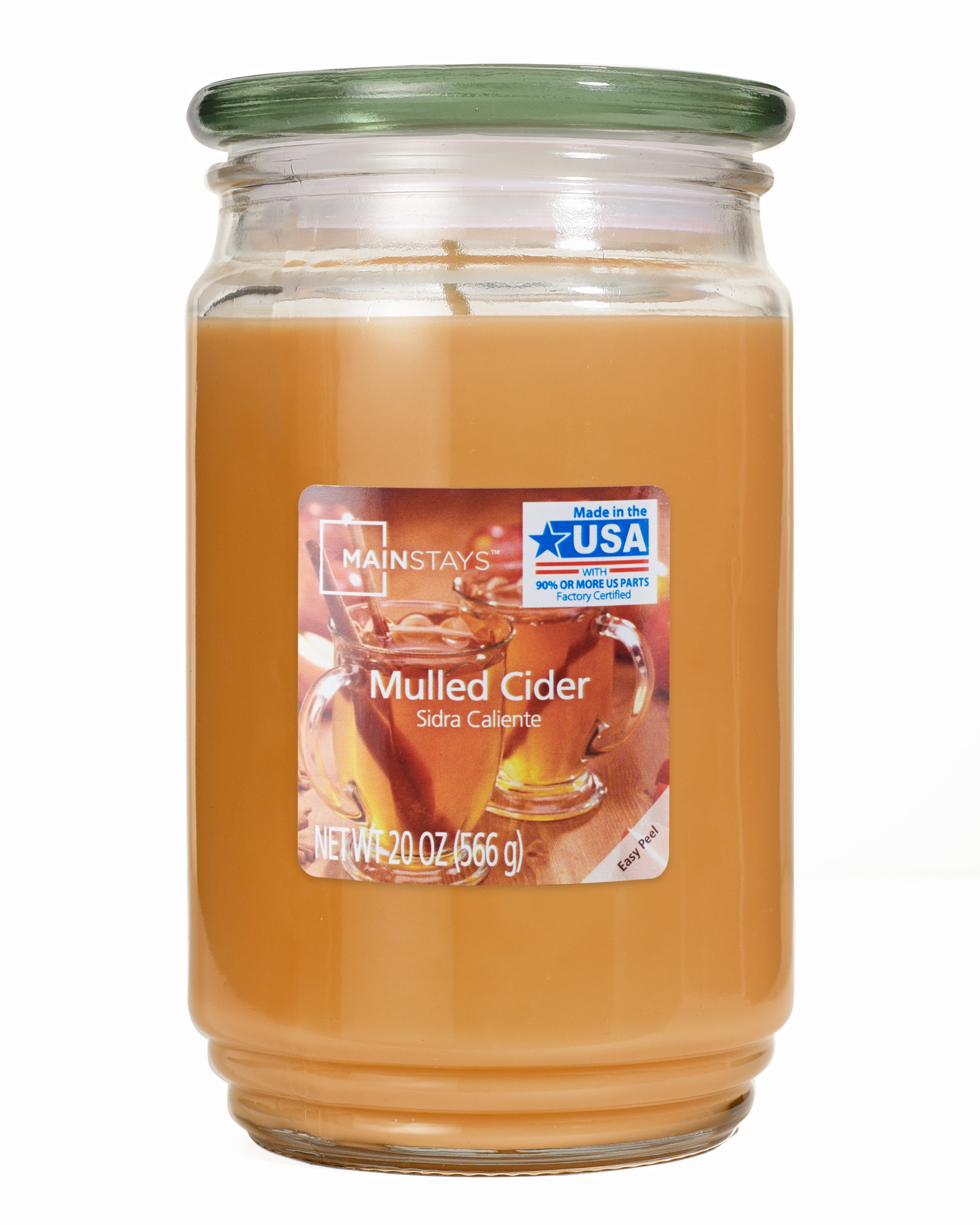 Mainstays Mulled Cider SingleWick Christmas Holiday Jar Candle, 20 oz