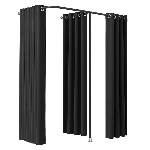 VEVOR Fitting Room Portable Dressing Room 79 x 39 x 79 in Privacy Space (Black)