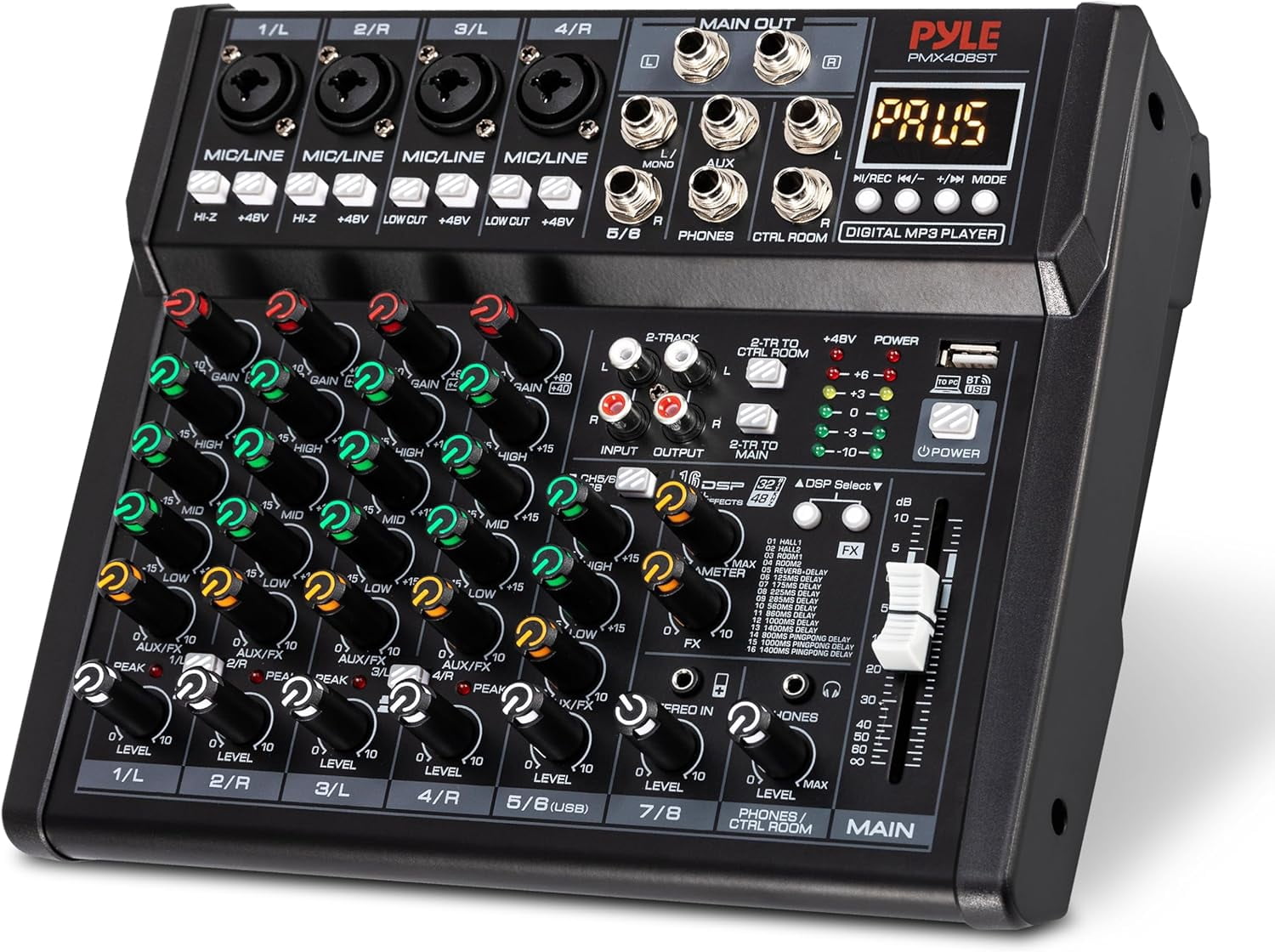 Studio-Z 8 Ch 800W Powered Mixer MP3 USB - Walmart.com