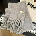 thumbnail image 2 of MIASHUI Women's Solid Color Include Wool Knit Yarn Fringe Warm Long Scarf, Scarf for Women, Winter Scarf for Cold Weather GY1, 2 of 3