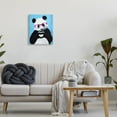 thumbnail image 2 of Stupell Industries Panda Heart Symbol Pink Glasses Cute Blue Background Paintings Gallery-Wrapped Canvas Print Wall Art, 16x20, by Coco de Paris, 2 of 5