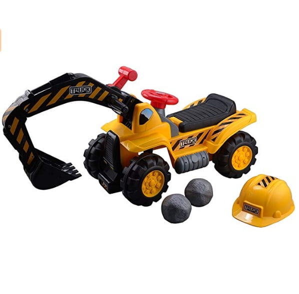 Lowestbest Kids Ride-On Bulldozer, Electric Toy Car, Outdoor Digger Scooper Pulling Cart With Front Loader Digger Horn Underneath Storage Lowestbest Kids Ride-On Bulldozer, Electric Toy Car, Outdoor Digger Scooper Pulling Cart With Front Loader Digger Horn Underneath Storage