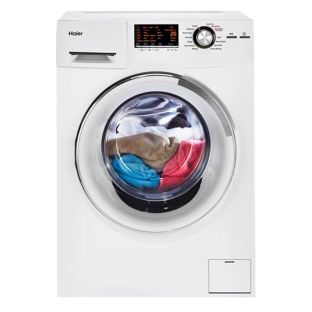 Haier 24-Inch Wide Front Load Washer And Dryer Combination, White | HLC1700AXW - image 2 of 5