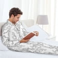 thumbnail image 6 of Honeii Hand Drawn Snake Pattern Mens Pajamas Set,2pcs Men's Lounge Long Sleeve Sleep Shirt and Pajama Bottoms Sleepwear Set,Mens Pjs Sets-XX-Large, 6 of 7