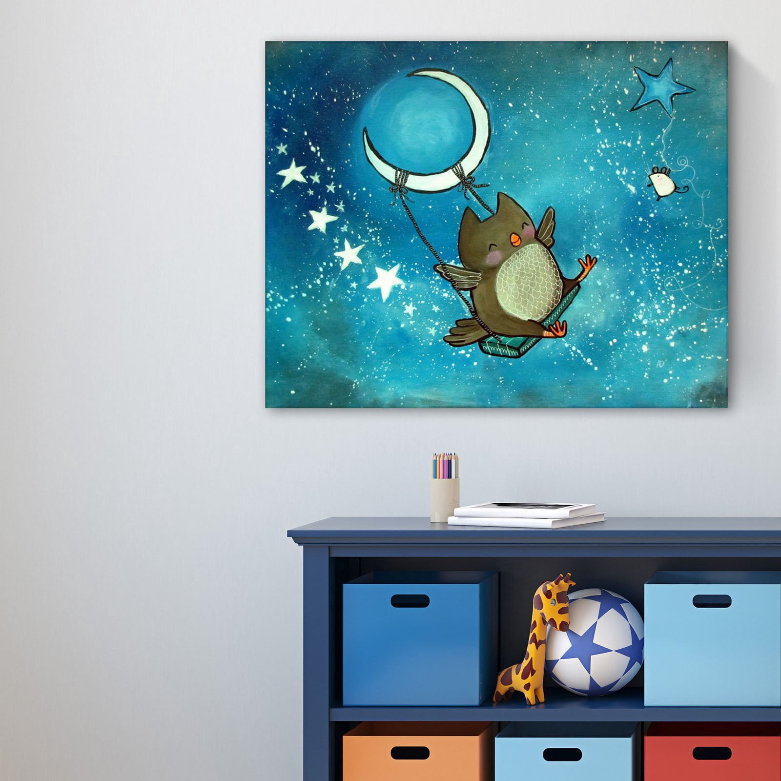 Marmont Hill "Happy Swinger" by Andrea Doss Painting Print on Wrapped Canvas