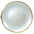 thumbnail image 3 of " OCCASIONS " 150 Piece set (25 Guests)-Wedding Plastic Plates & cutlery -Disposable Dinnerware 10'', 7'' + Gold Silverware w/double fork (Belize in White Pearl & Gold), 3 of 7