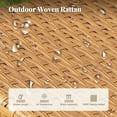 thumbnail image 4 of MF Studio 4-Piece All-Weather Rattan Patio Furniture Set, Outdoor Conversation Set with Wood Table, Brown and Navy Blue, 4 of 10