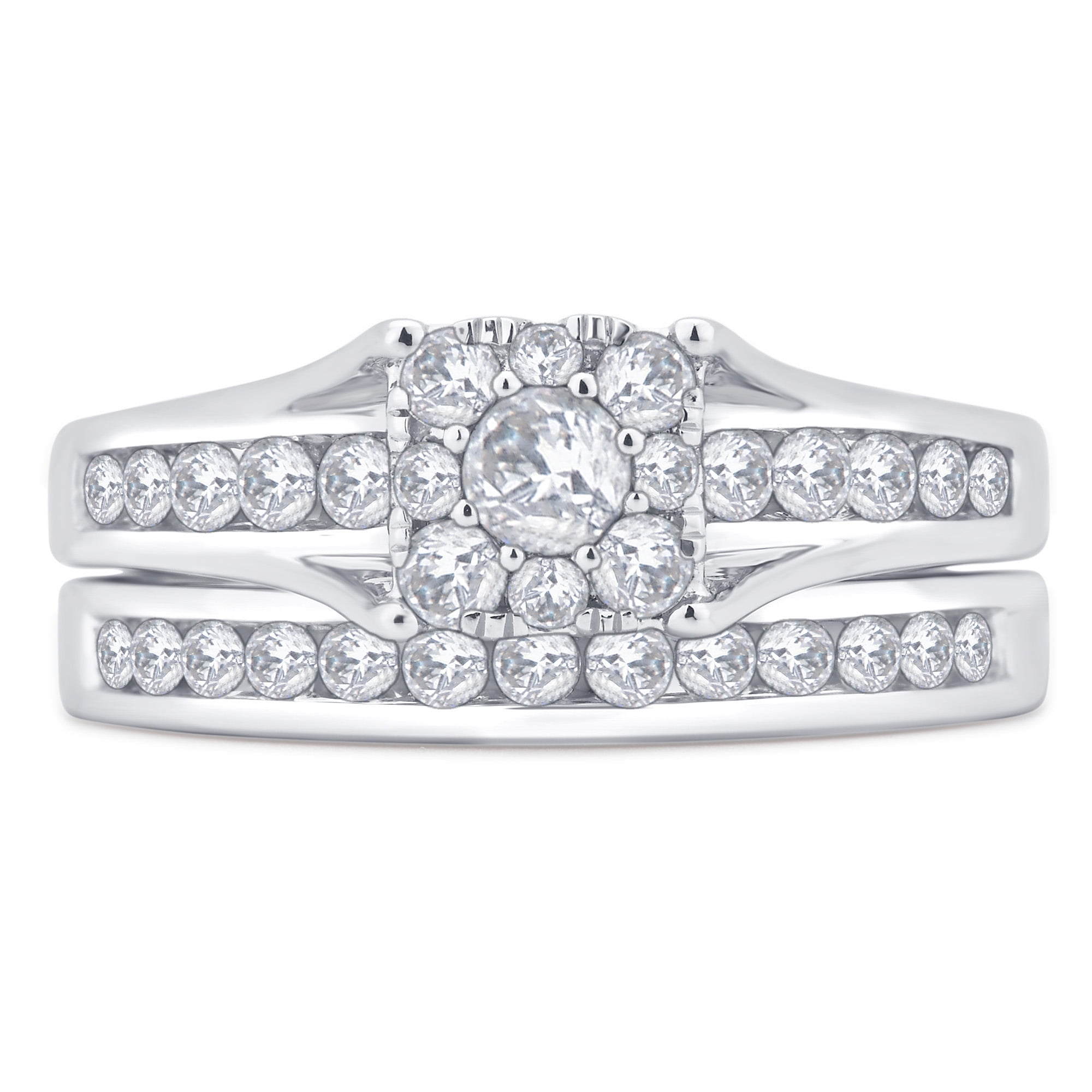 1 Carat T.w. Square Diamond 10kt White G