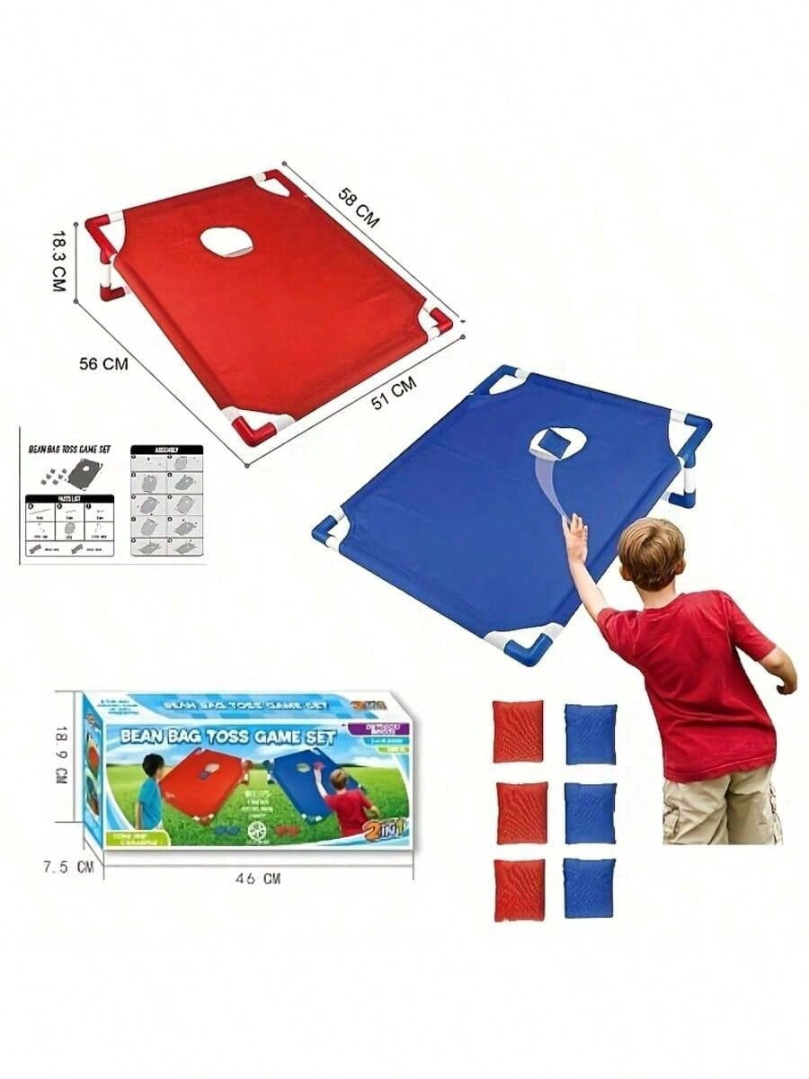 Portable Foldable Cornhole Bean Bag Toss Game Set, Red & Blue Boards with 8 Bean Bags, for Backyard, Beach, Tailgating & Family Outdoor Activities
