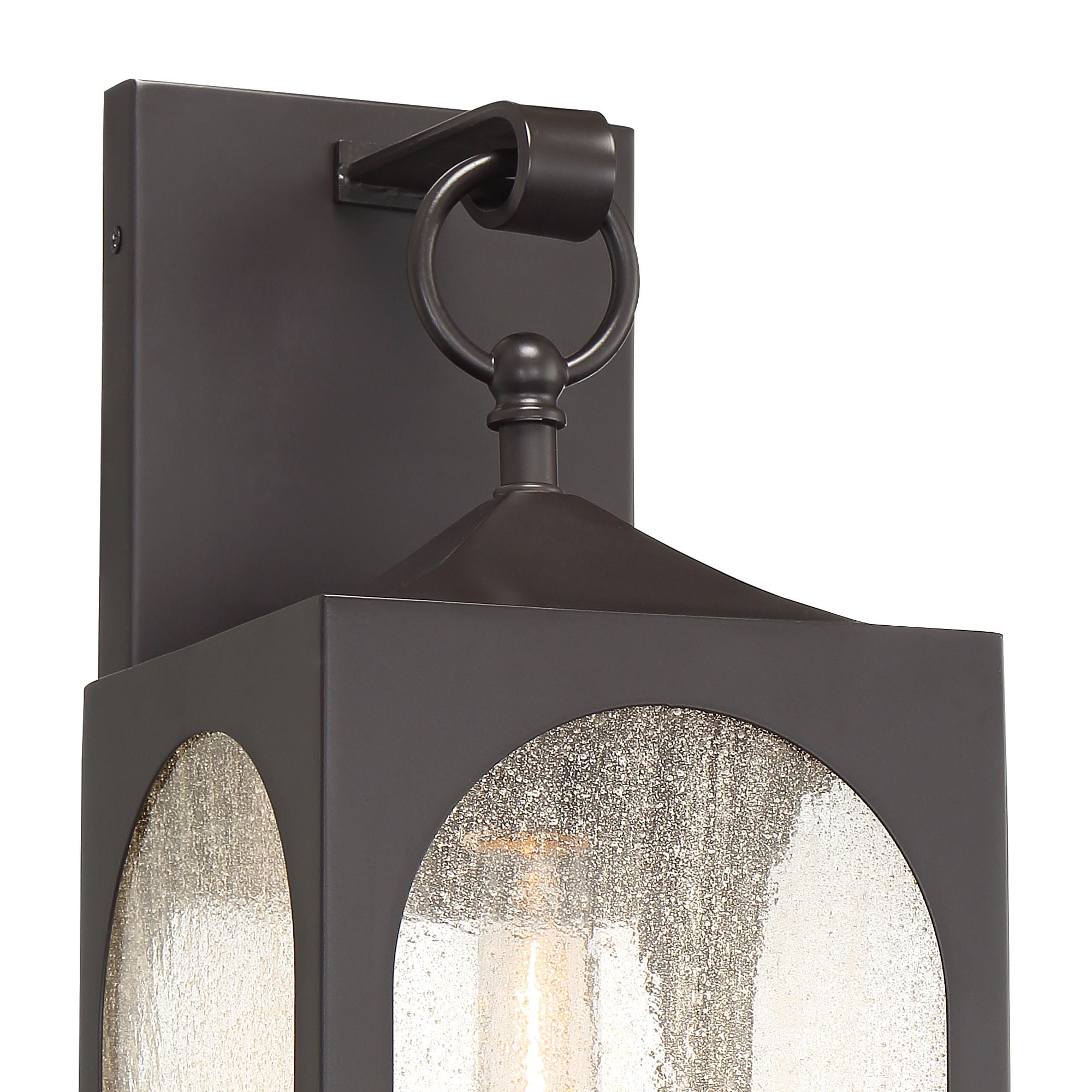 Possini Euro Design Tyne Modern Outdoor Wall Light Fixtures Set of 2 Bronze Metal 20 1/2" Seedy Glass for Post Exterior Barn Deck House