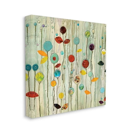 Stupell Industries Abstract Paint Drop Floral Scene Whimsical Collage Canvas Wall Art Design by Classic Collection, 30" x 30"