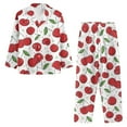 thumbnail image 3 of Renewold Cherry Graphic Button Pajama Shirt Set 2 Pack Relaxed Pullover Tops Women Casual Loungewear Thermal Scoop Neck Tracksuit Comfort Sleepwear Size XS, 3 of 6