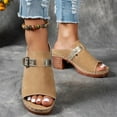 thumbnail image 2 of Mules à Bout Ouvert pour Femmes, Sandales Habillées à Enfiler, Mode, Plateforme, Talons Hauts Épais, Sabots d'Été, 2 of 6