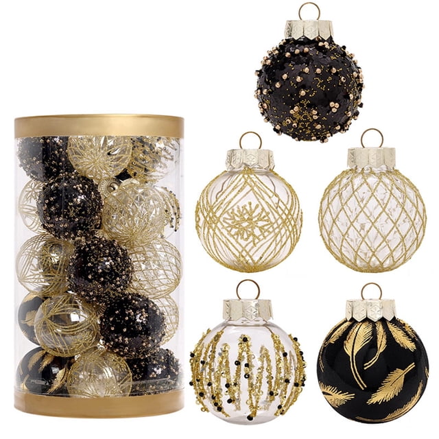 Pompotops 25pcs Christmas Tree Ornament Pendant Party Supplies Tree Hanging Plastic Ball Clearance