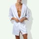 thumbnail image 1 of Batas para hombre, informales y de moda, de color sólido, con tirantes, capucha y manga corta, pijamas para hombre, blusa, 1 of 4