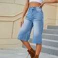 thumbnail image 5 of XuJwPNcy Wide Leg Jeans for Women Middle Waisted Stretchy Denim Capri Pants Trendy Cropped Jeans with Pocket, 5 of 7