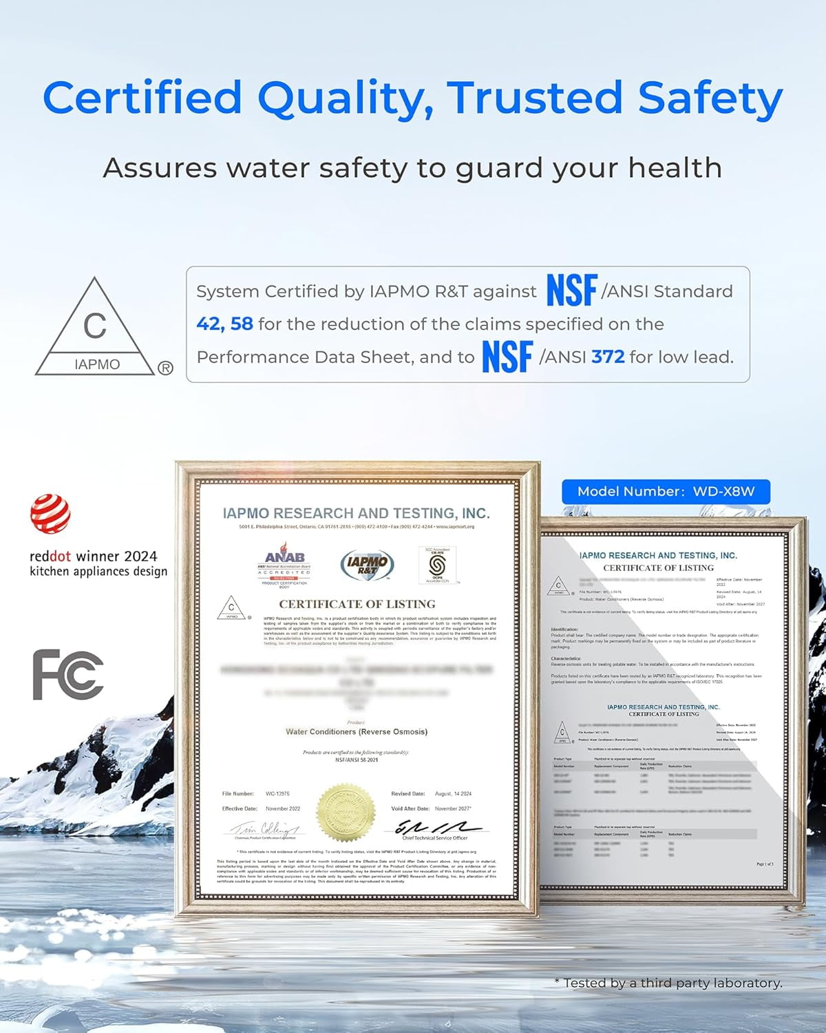 [ Dual Flow] Waterdrop X8-PRO Reverse Osmosis Water Filter, NSF/ANSI 42&58&372 Certified, 800 GPD Tankless Reverse Osmosis System, 9-Stage RO Water Filtration System, Smart Faucet, BPA Free