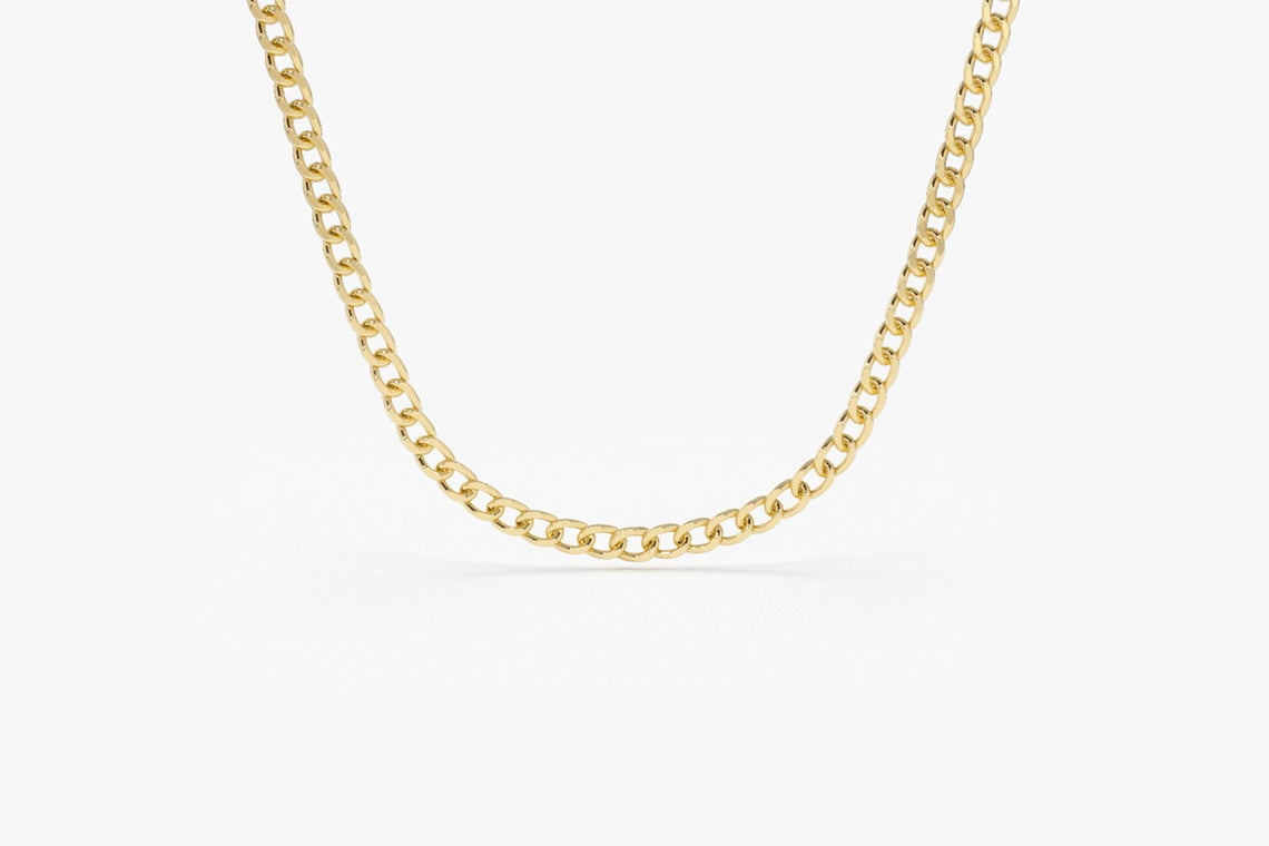RM Genuine 10K Gold Cuban Curb Chain, Man Gold Chain, Ladies Gold Chain, Gold Curb Chain 3MM 22''
