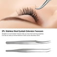 thumbnail image 3 of yeacher 2 Pcs Pinces à Extensions de Cils en Acier Inoxydable Pointe Droite Courbée Pinces à Cils pour Applications d'Extensions de Cils avec Boîte de Rangement, 3 of 7