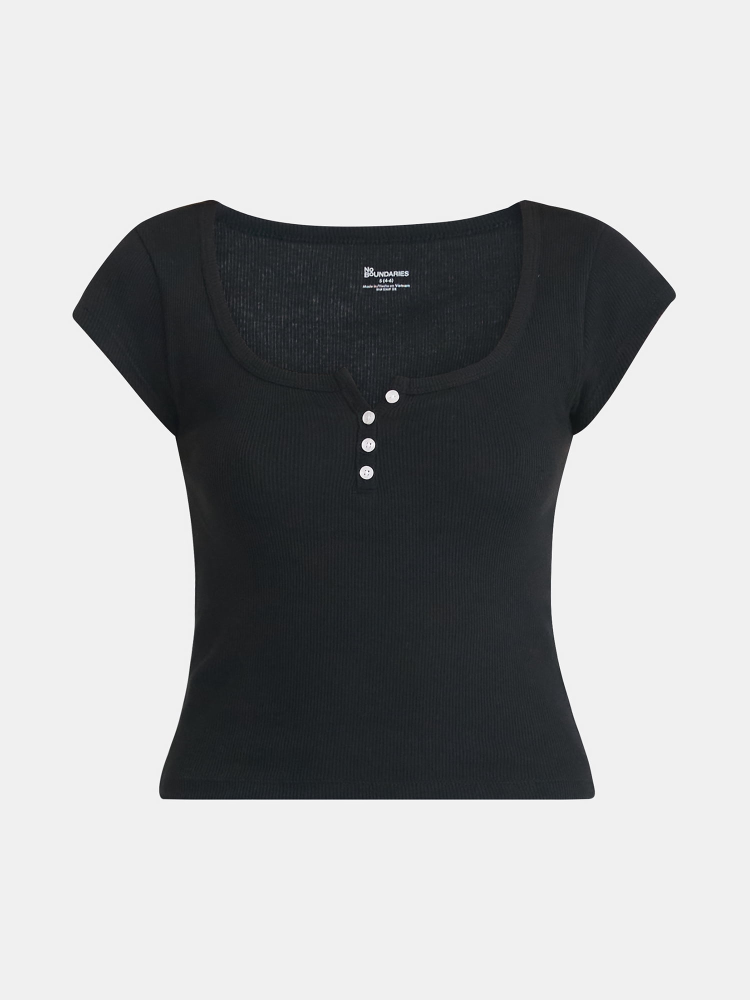 No Boundaries Cotton Henley Tee, Women's