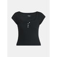 thumbnail image 5 of No Boundaries Cotton Henley Tee, Women's, 5 of 5