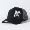 thumbnail image 4 of BEST.DAD.EVER. Letter Embroidered Color Block Trucker Hat Unisex Adjustable Cotton Breathable Fashion Cap for Travel Daily Wear, 4 of 9