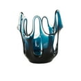 thumbnail image 6 of DecMode 10" Abstract Ombre Blue Glass Vase with Wavy Oval Cutouts, 6 of 9