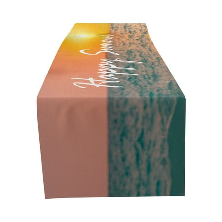 

soikfihs Summer Ocean Beach Themed Linen Tablecloth For Dining And Coffee Tables