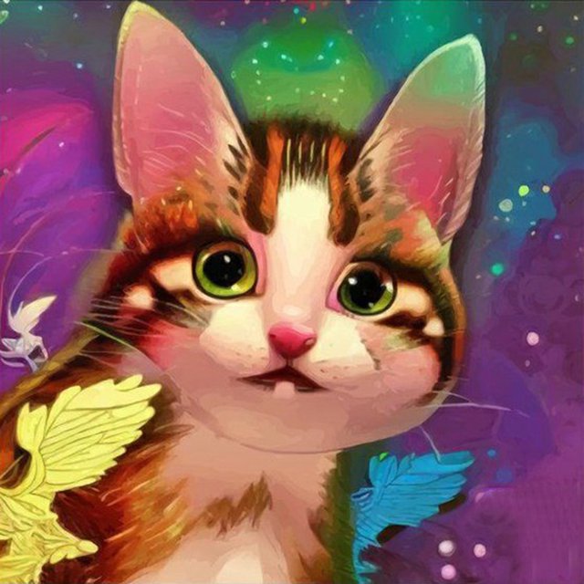 Pintura de diamante 5D DIY Kit de gato de taladro redondo completo Decoración del hogar Artesanía(10) Hugtrwg Para estrenar