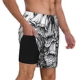 thumbnail image 2 of Fuzoiu Monochrome Botanical Illustration Print Men's Swim Shorts,Quick-Dry Double-Layer Swim Trunks,Board Trunks,Beach Shorts Swimwear Bathing Suits-Large, 2 of 6